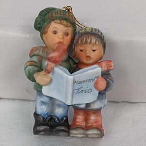 Berta Hummel Christmas Ornament Heavenly Trio Boy Girl & Bird 1997 Vintage